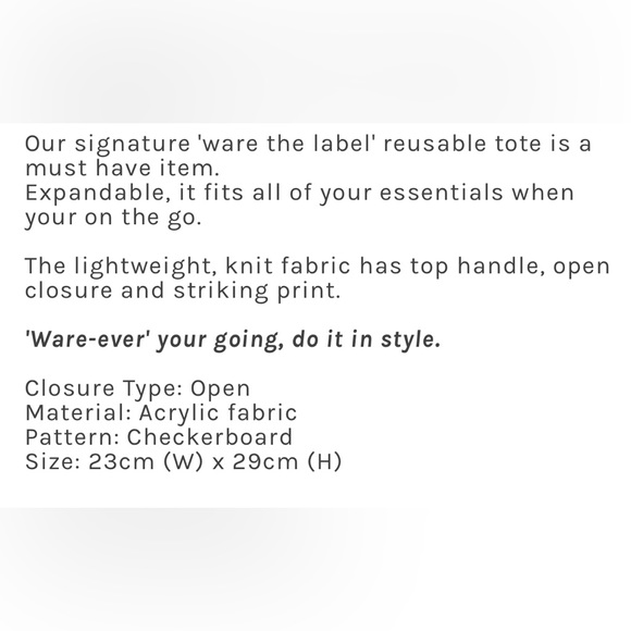 Ware the Label reusable Tote - Picture 2 of 5